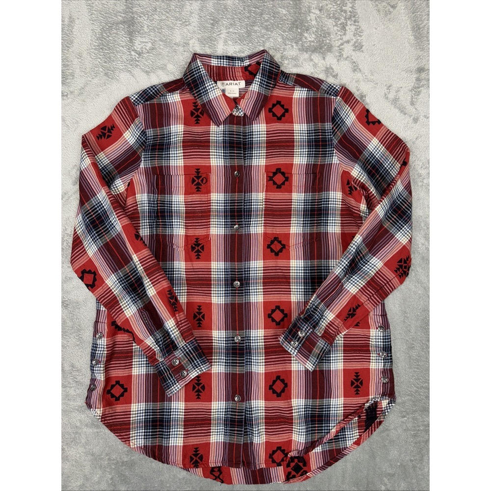 Ariat Button Up Shirt Women's S Southwest Aztec Print Long‎ Sleeve 100% Cotton